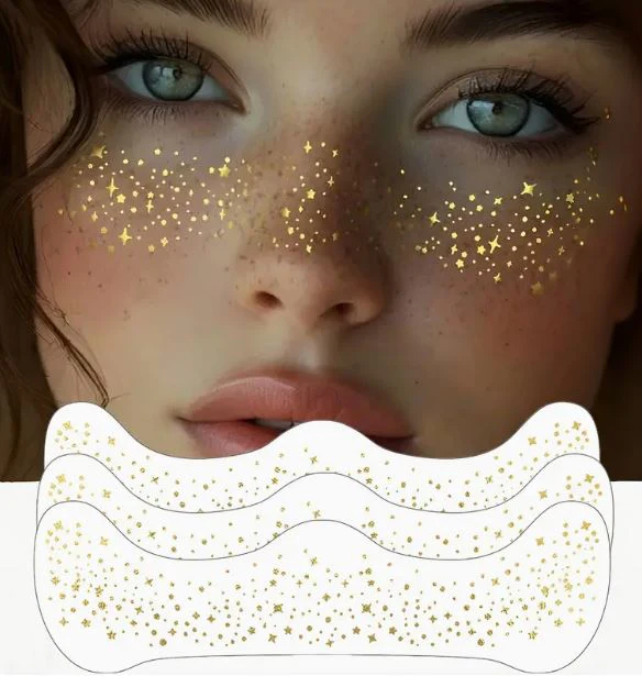Freckles Golden Stars & Dots Temporary Tattoo