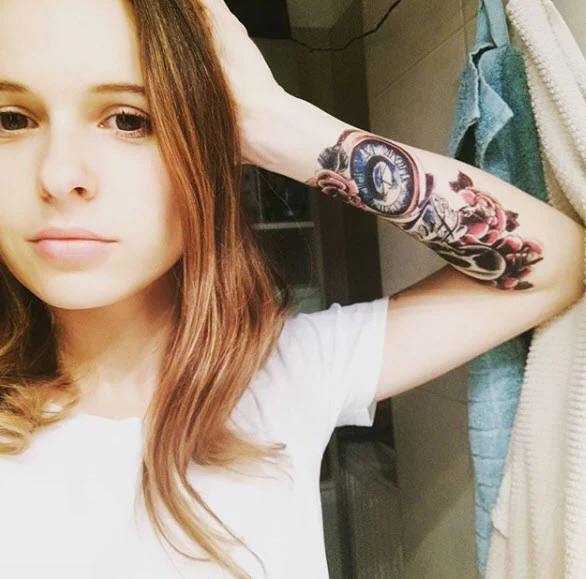 Freedom Skull & Roses Sleeve Tattoo - Image 4