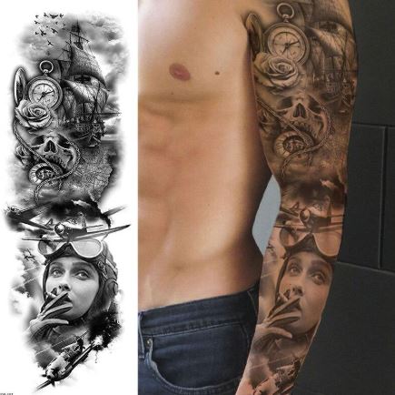 Full Sleeve Arm/Leg Tattoo Lady Ship
