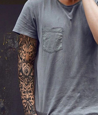 Full Sleeve Arm Tattoo Handmade Drawing - Tattoonie - Image 4