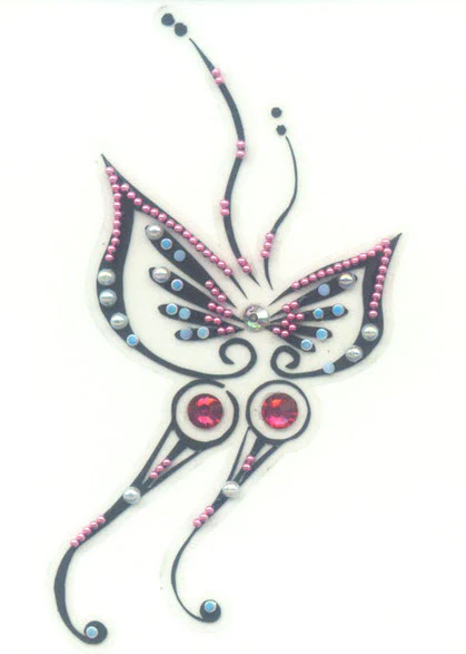 Gem Butterfly Body Jewel Sticker