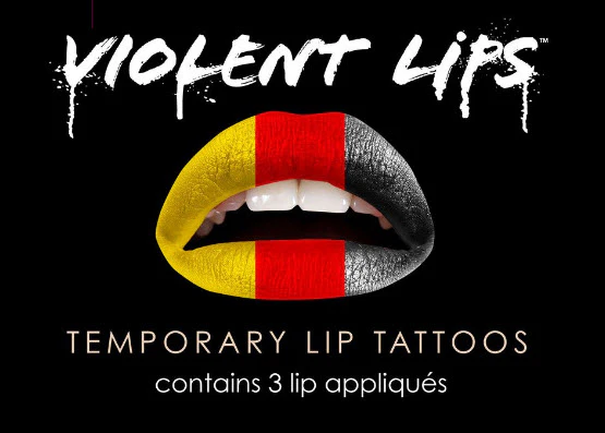 German Flag Violent Lips (3 Lip Tattoo Sets)