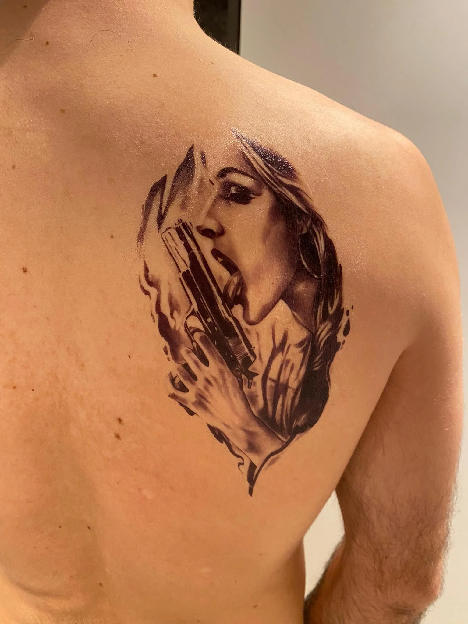 Girl with Gun Temporary Tattoo - Image 2