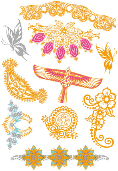 Girly Accents Hair Tattoos