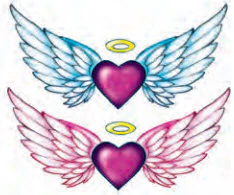 Glitter Angel Wings Tattoos