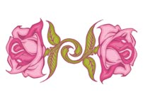 Glitter Pink Roses Tattoo