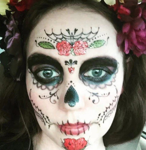 Glitter Roses Face Mask Tattoo - Image 3