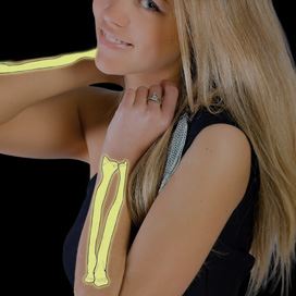 Glow In The Dark Arm Bones Tattoo - Image 2