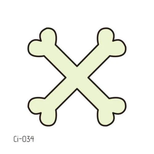 Glow in the Dark Crossed Bones temporary tattoo Halloween - Image 2