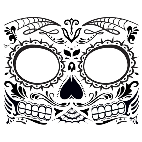 Glow In The Dark Face Mask Tattoo - Image 2