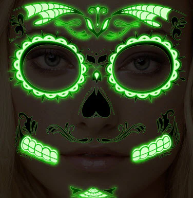 Glow In The Dark Face Mask Tattoo - Image 3