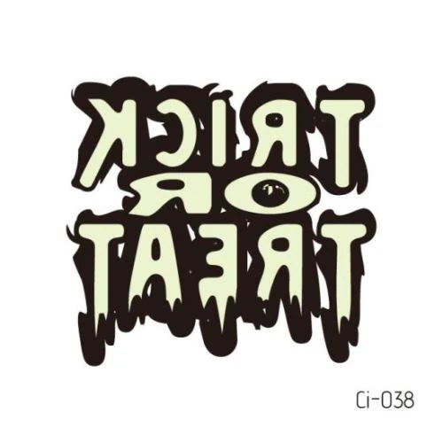 Glow in the Dark Trick or Treat fake tattoo Halloween - Image 2