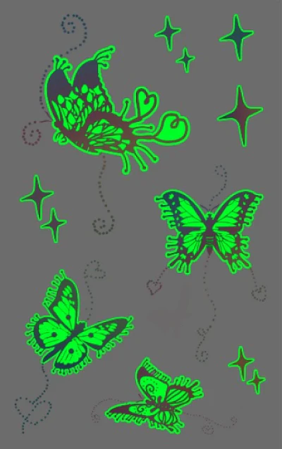 Glow Playing Butterflies Temporary Tattoo - Image 2