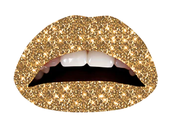 Gold Glitteratti Violent Lips (3 Lip Tattoo Sets) - Image 3