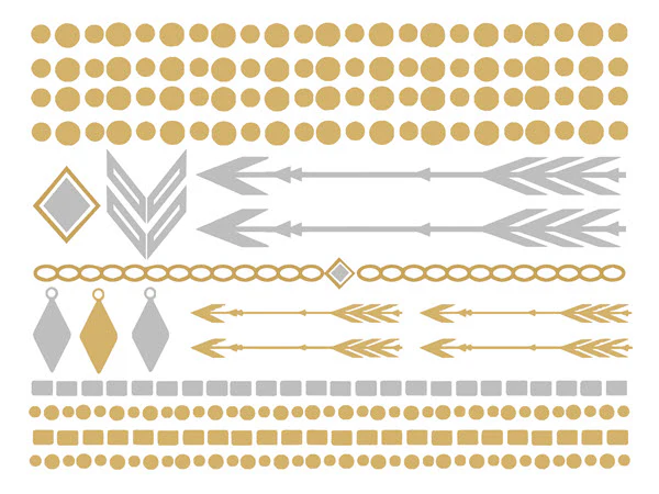 Gold Silver Chains And Arrows (20 Tattoos) - Image 2