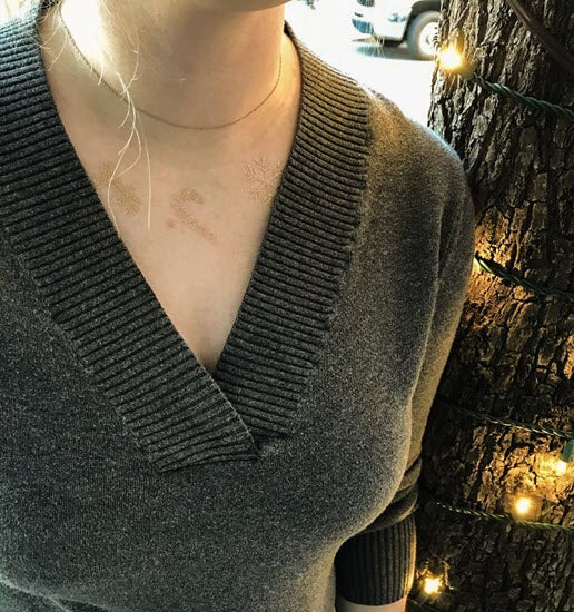 Gold Sugar Holiday Fake Tattoos (10 Tattoos) - Image 2