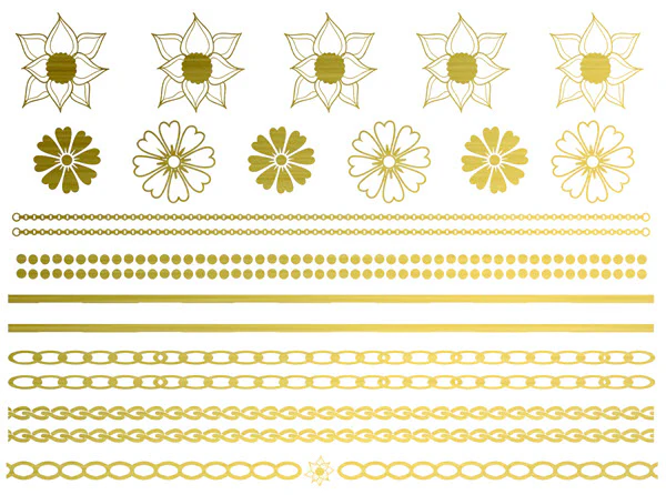 Golden Floral Joy (21 Tattoos) - Image 2