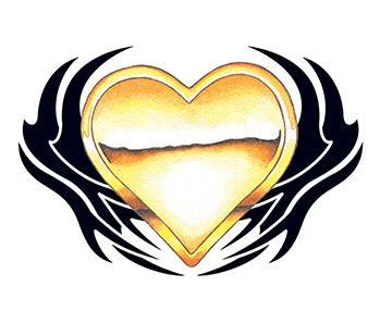Golden Tribal Heart Tattoo