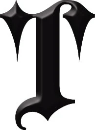 Gothic Letter 'T' Tattoo