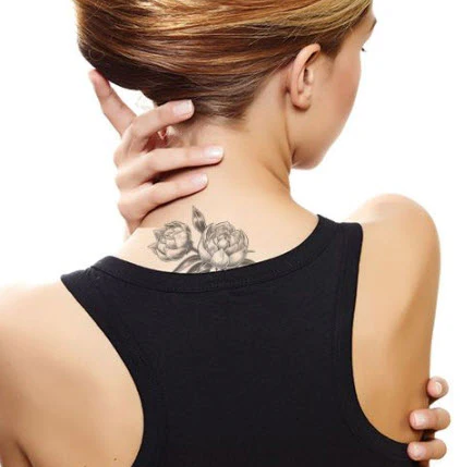Gray Peony Rose Tattoo - Image 2