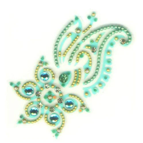 Green Crystals Body Jewel Sticker