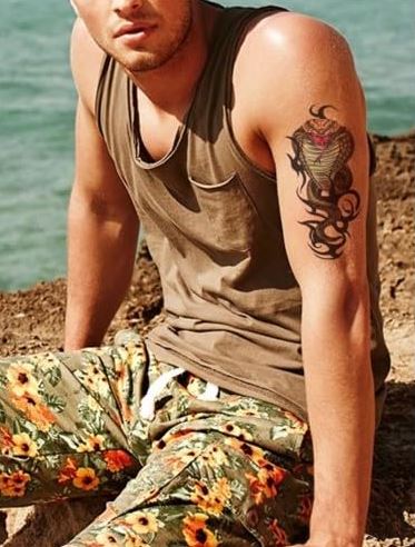 Green Royal Cobra | Temporary Tattoos - Image 2