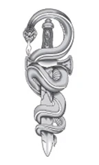 Grey Snake Dagger Tattoo
