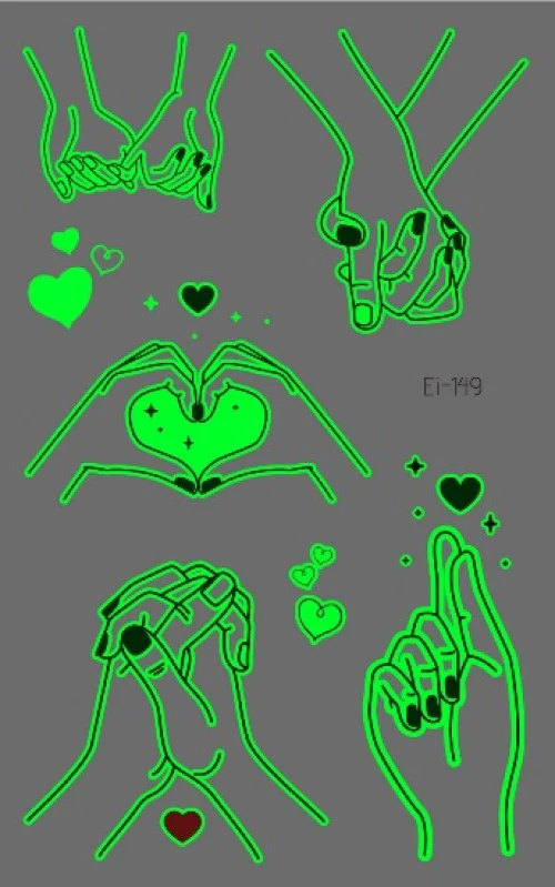 Hand in Hand Glow Temporary Tattoo - Image 2