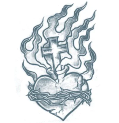 Heart & Cross Tattoo