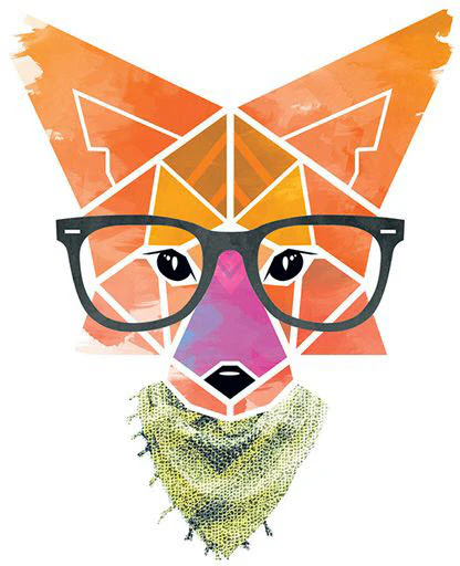 Hipster Geometric Fox Tattoo