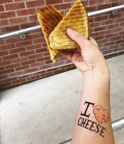 I Heart Cheese Tattoo - Image 3