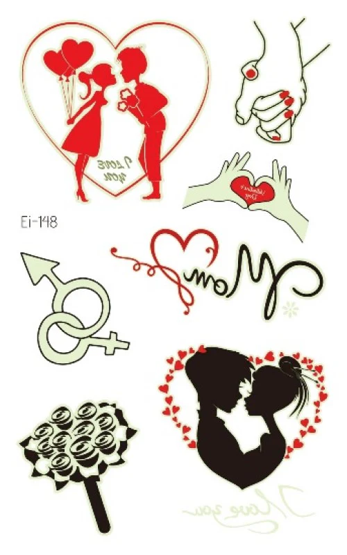I Love You Glow Temporary Tattoo