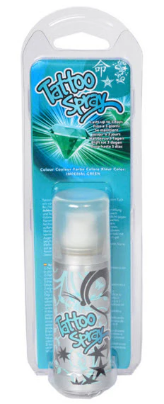 Imperial Green Temporary Tattoo Spray 50 ml + 3 Stencils