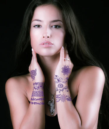 Indigo Henna Tattoo Assortment (9 Tattoos) - Image 3