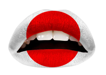 Japanese Flag Violent Lips (3 Lip Tattoo Sets) - Image 2