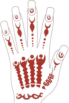 Jnoun Left Hand Henna Tattoo