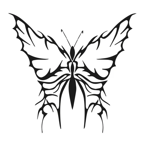 Tribal Butterfly Temporary Tattoo - Tattoonie - Image 2
