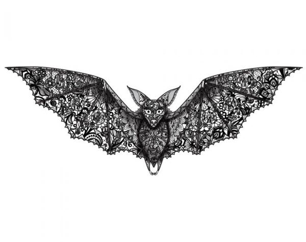 Lace Bat Tattoo - Image 2