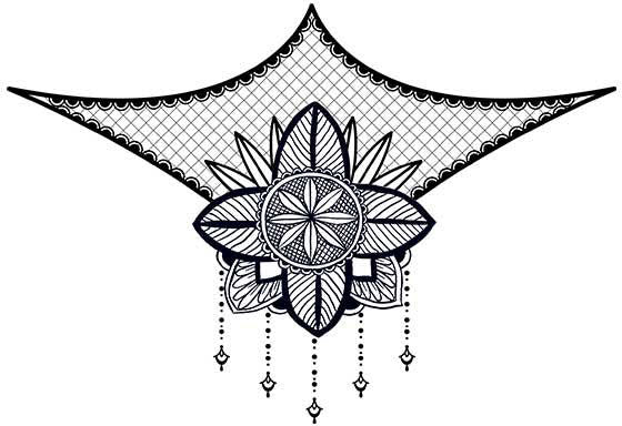 Lace Floral Sternum Bikini Tattoo