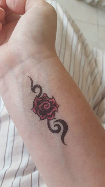 Little Tribal Rose Tattoo - Image 3