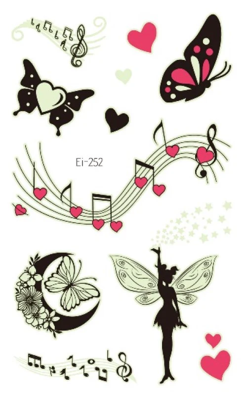 Love Music Glow Temporary Tattoo
