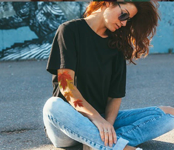 Maple Leaves Sleeve Tattoo - Image 3