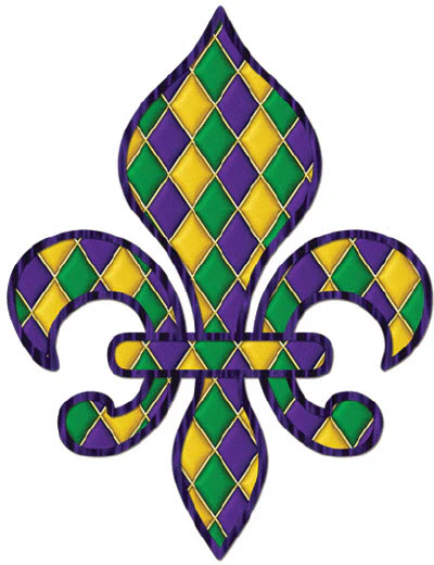 Mardi Gras Fleur de Lis PrismFoil Tattoo