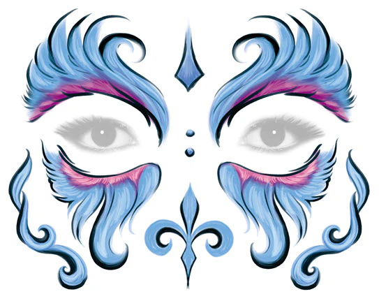 Mardi Gras Glitter Face Tattoo
