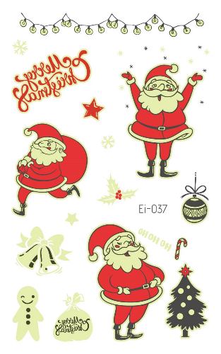 Merry Christmas Santa Glow in the Dark temporary tattoo