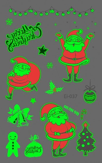 Merry Christmas Santa Glow in the Dark temporary tattoo - Image 2
