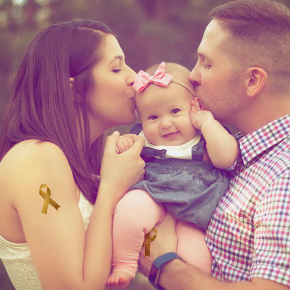 Metallic Gold Ribbon Tattoo - Image 2