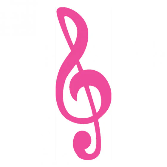 Metallic Magenta Treble Clef Tattoo