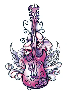 Midnight Guitar Tattoo