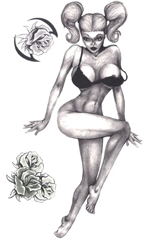 Naughty Girl Pin-Up Tattoo